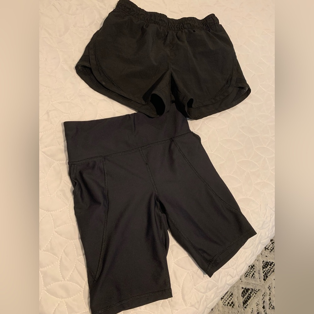 Girls M (8) ON athletic shorts; loose fit and long biker shorts with pockets